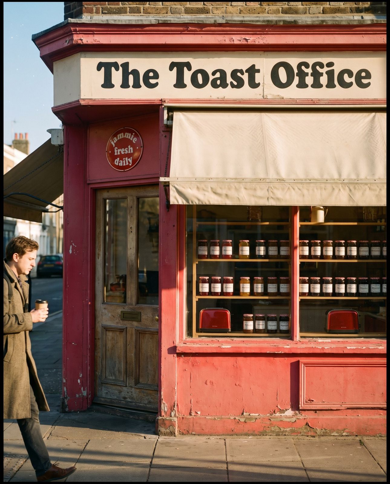 The Toast Office shopfront on a sunny street